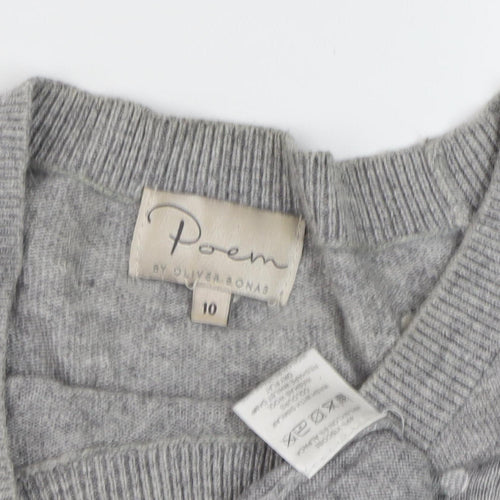 Oliver Bonas Women’s Grey Polka Dot Pullover Jumper Size 10