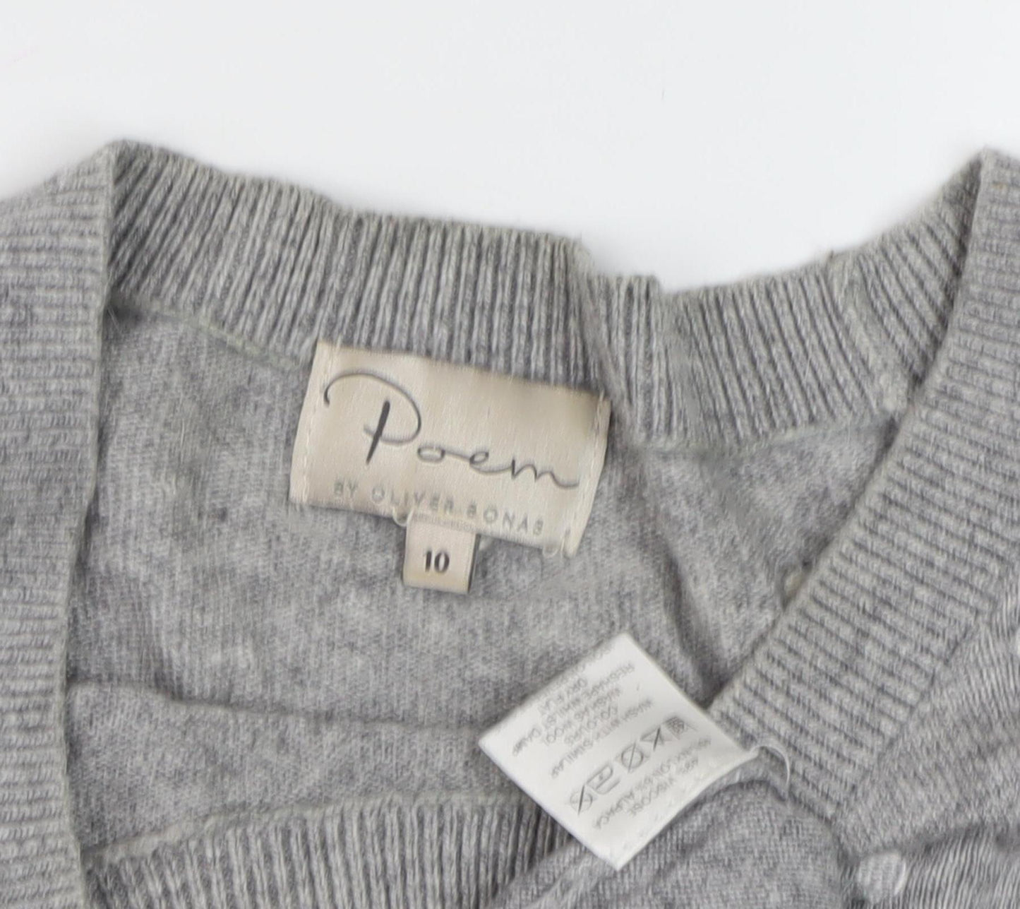 Oliver Bonas Women’s Grey Polka Dot Pullover Jumper Size 10