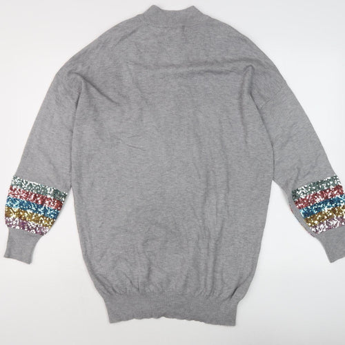 M&Co Women's Grey Sequin Pullover Jumper, Size 14