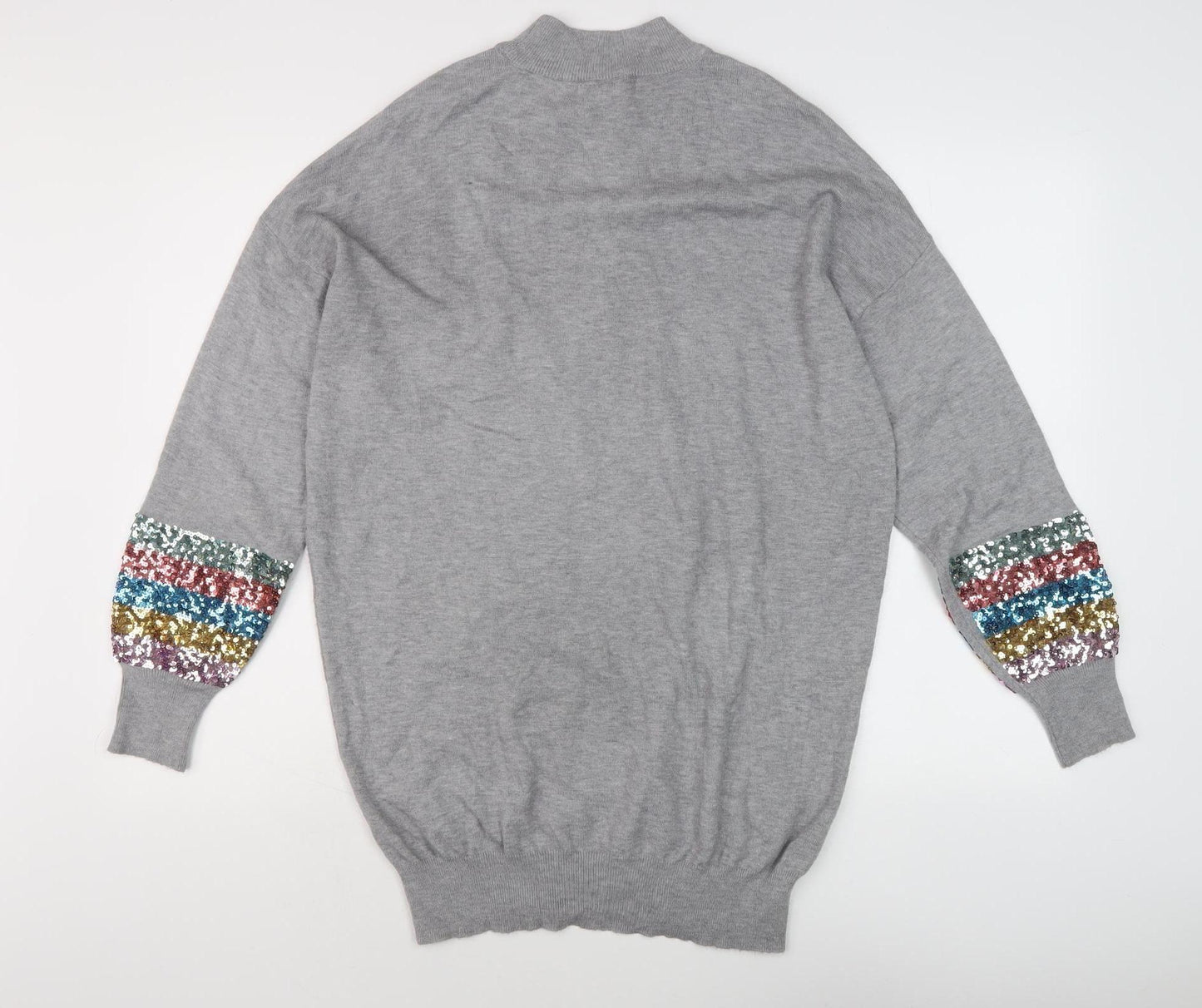 M&Co Women's Grey Sequin Pullover Jumper, Size 14