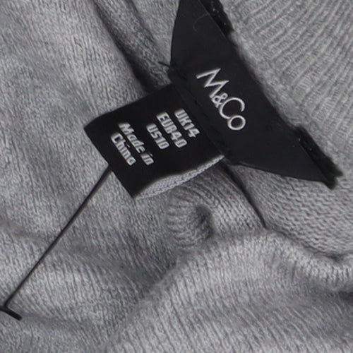 M&Co Women's Grey Sequin Pullover Jumper, Size 14
