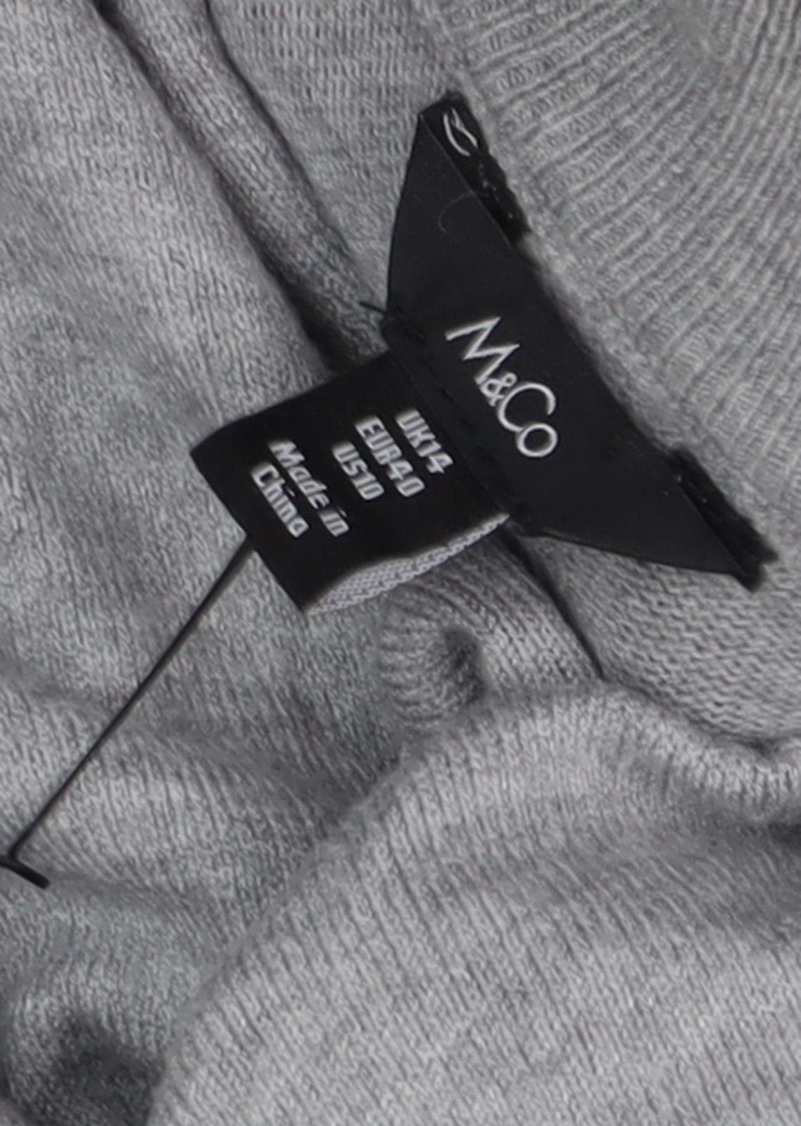 M&Co Women's Grey Sequin Pullover Jumper, Size 14