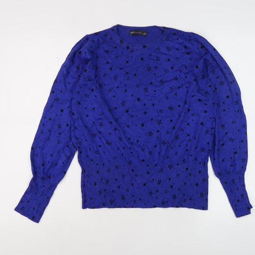 Marks and Spencer Women's Blue Star Knit Jumper, Size M