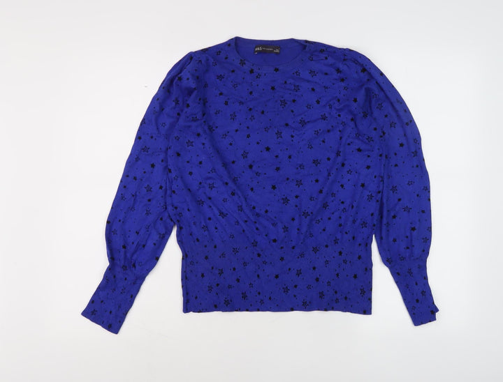 Marks and Spencer Women's Blue Star Knit Jumper, Size M