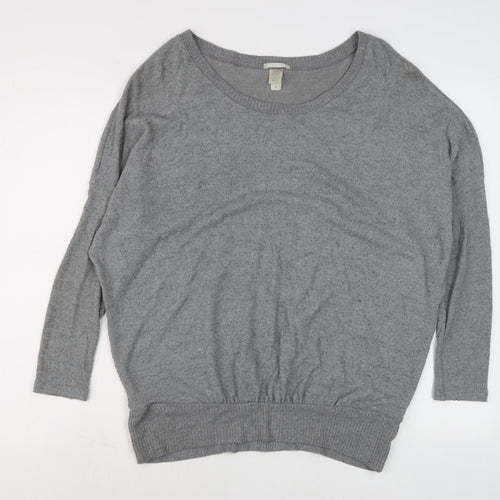 Eberjey Women's Grey Relaxed Knit Pullover Jumper S