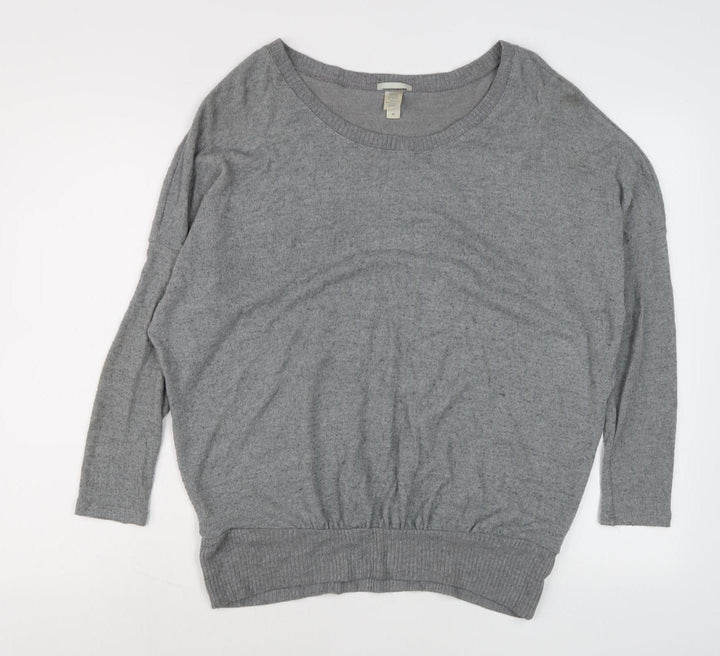 Eberjey Women's Grey Relaxed Knit Pullover Jumper S