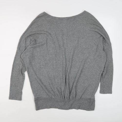 Eberjey Women's Grey Relaxed Knit Pullover Jumper S