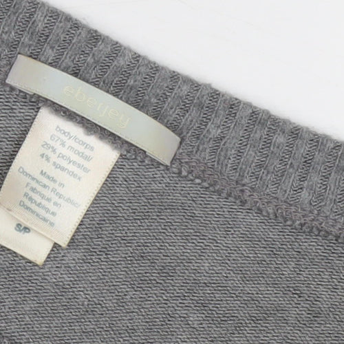 Eberjey Women's Grey Relaxed Knit Pullover Jumper S