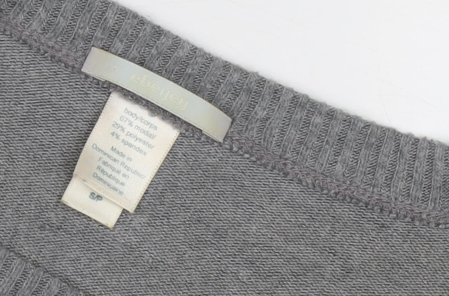 Eberjey Women's Grey Relaxed Knit Pullover Jumper S