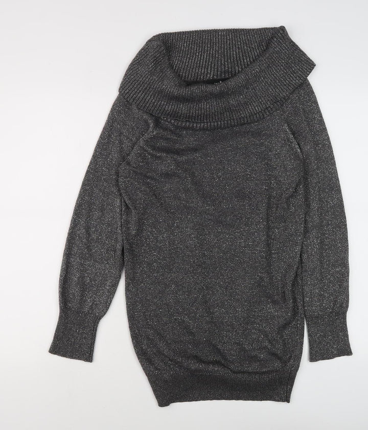 Wallis Women's Grey Cowl Neck Pullover Jumper, Size M