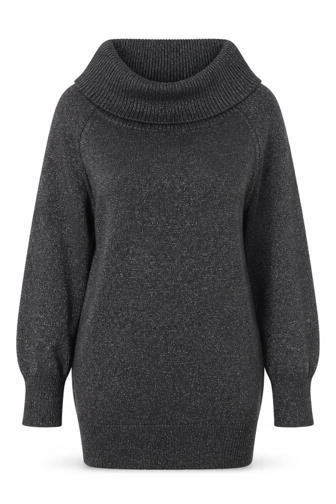 Front view of Wallis Women's Grey Cowl Neck jumper, size M
