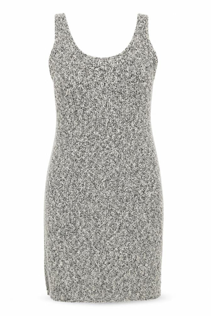 Front view of Zara Women’s Grey Knit Dress, size UK 12