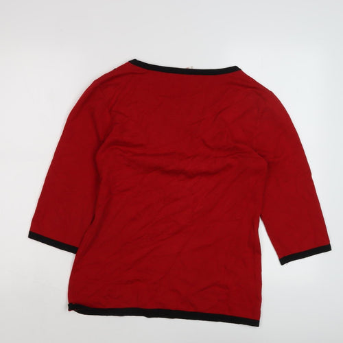 Anna Rose Women's Red Embroidered Jumper, M