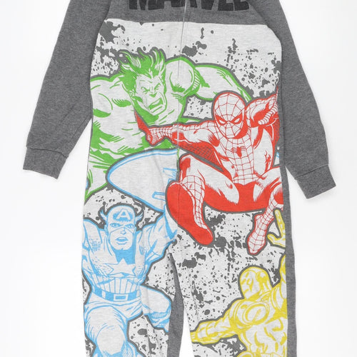 Marvel Boys Grey Superhero Onesie 9-10 Years Hooded Zip