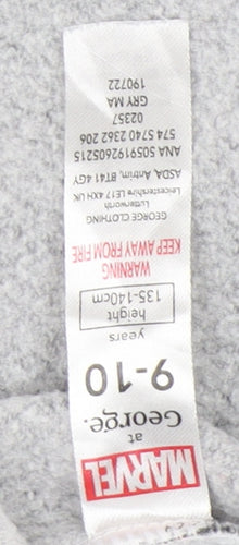 Marvel Boys Grey Superhero Onesie 9-10 Years Hooded Zip