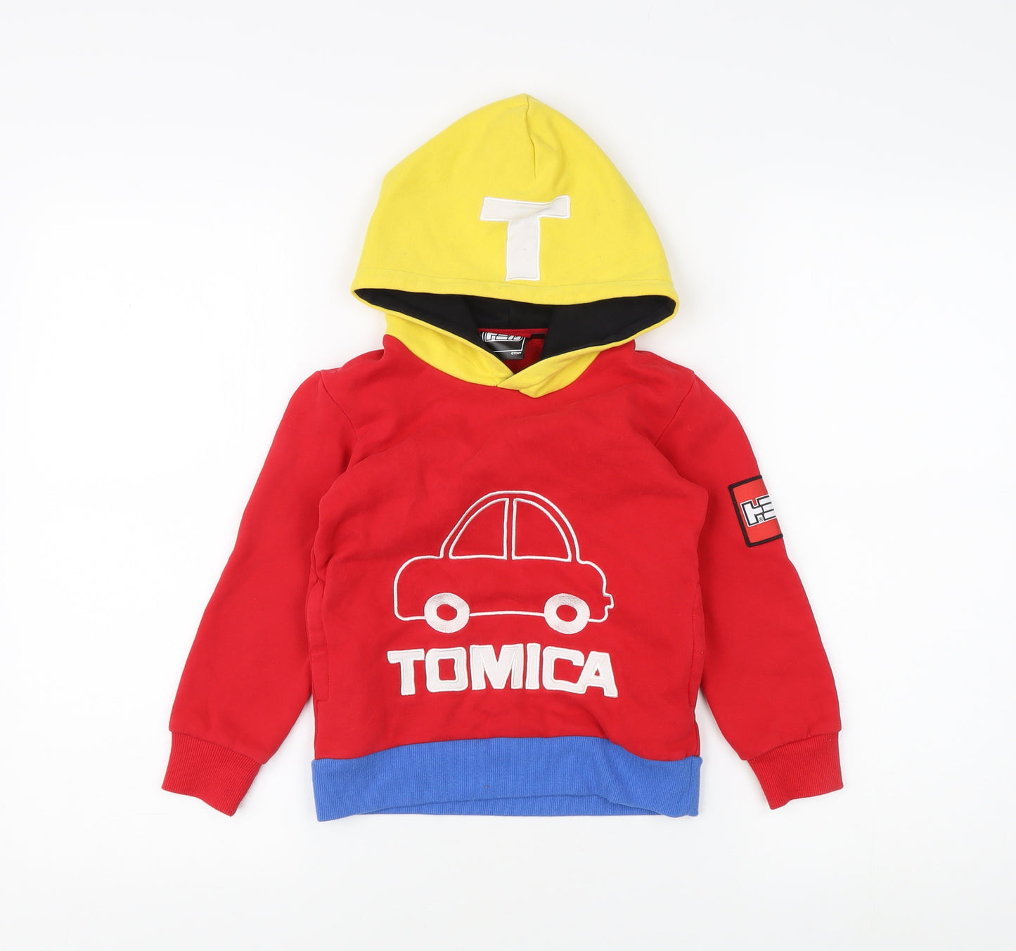 Tomica Boys Red Pullover Hoodie, Cars Graphic, 3 Years