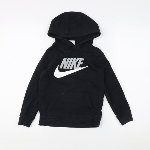 Nike Boys Hoodie Black 5-6 Years Pullover with Logo