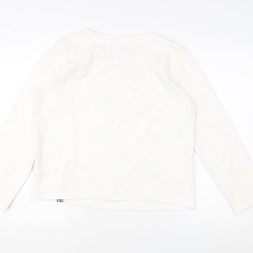 Marks and Spencer Women's Ivory Floral Jumper Size 10