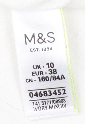 Marks and Spencer Women's Ivory Floral Jumper Size 10