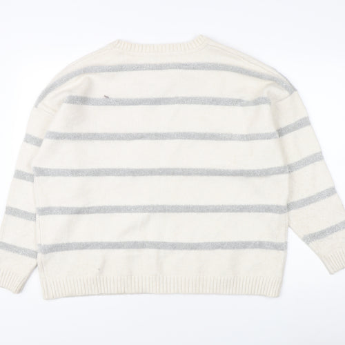 Marks and Spencer Women's XL Ivory Striped Pullover