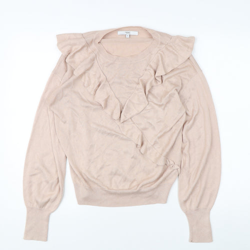 Next Women's Beige Ruffle Pullover Jumper M