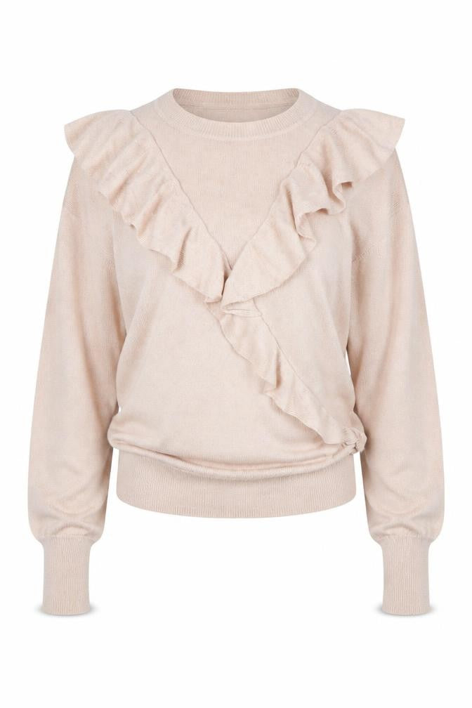 Front view of Next Women's Beige Ruffle jumper M
