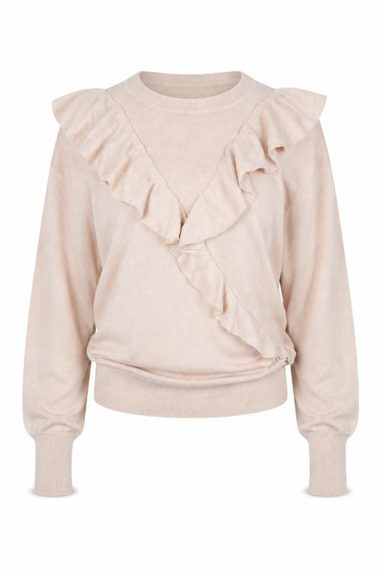 Front view of Next Women's Beige Ruffle jumper M