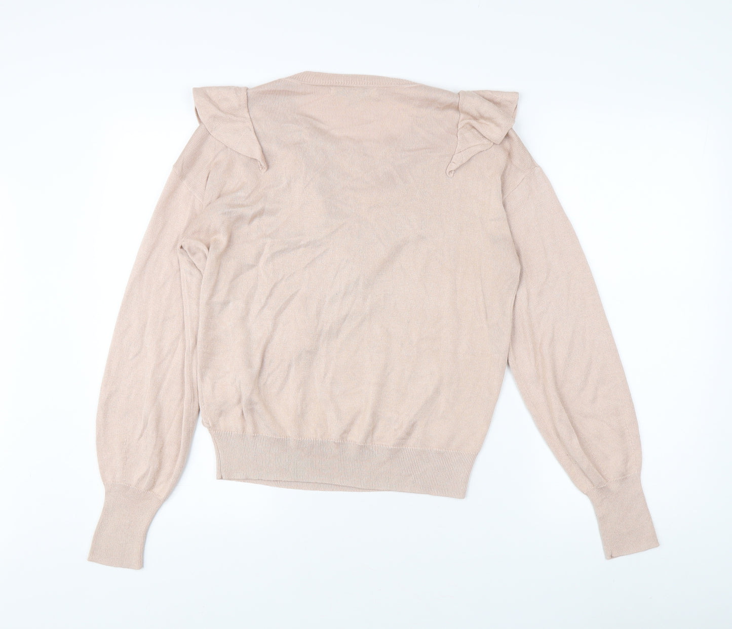 Next Women's Beige Ruffle Pullover Jumper M