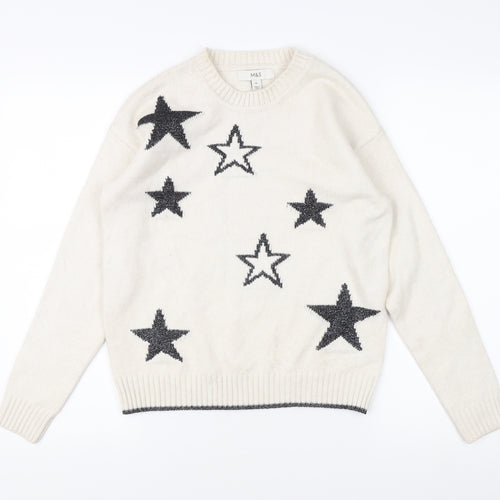 Marks and Spencer Women's Ivory Star Jumper XS