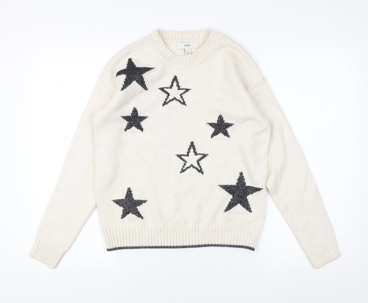 Marks and Spencer Women's Ivory Star Jumper XS