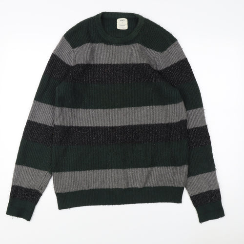 Marks and Spencer Green Striped Pullover Jumper S