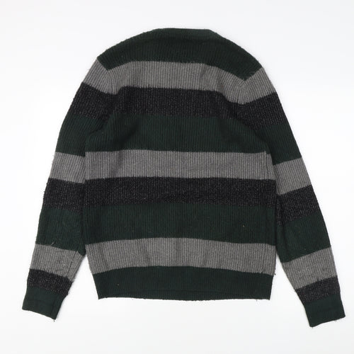 Marks and Spencer Green Striped Pullover Jumper S