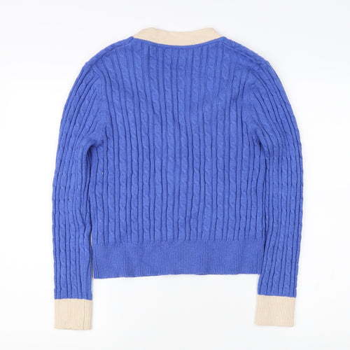 TIRAMISU Women's Blue Cable-Knit Cardigan S/M