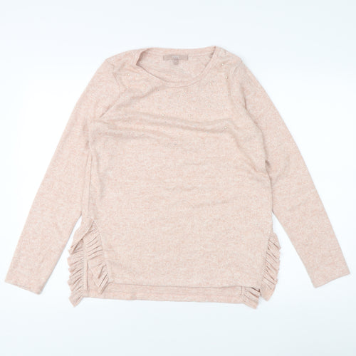 Next Women's Beige Pullover Jumper Size 10 with Ruffle