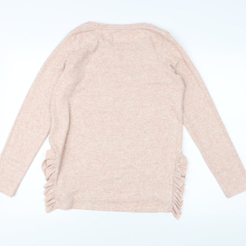 Next Women's Beige Pullover Jumper Size 10 with Ruffle