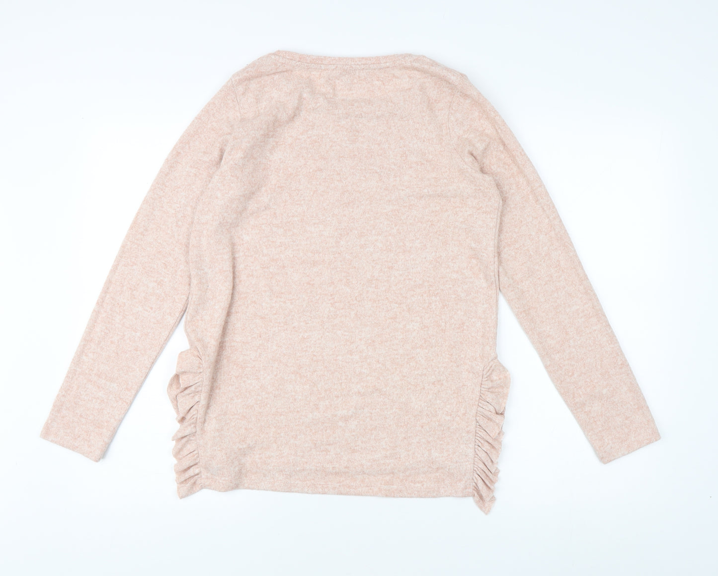 Next Women's Beige Pullover Jumper Size 10 with Ruffle