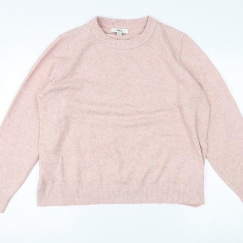 Marks and Spencer Women's Pink Crew Neck Jumper, L