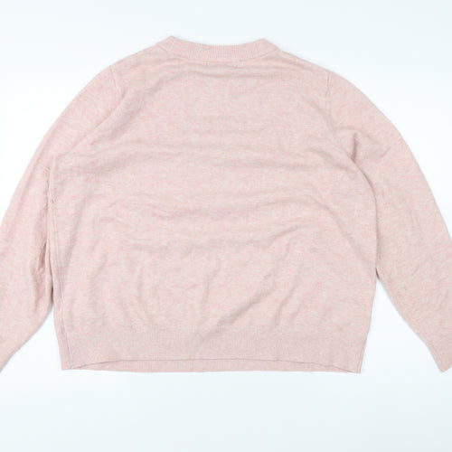 Marks and Spencer Women's Pink Crew Neck Jumper, L