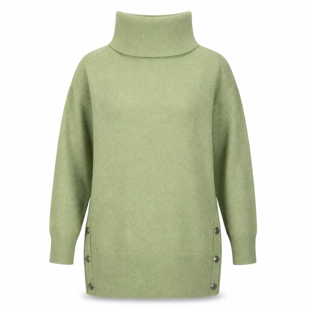 Front view of Monsoon Women's Green Roll Neck Jumper, size S