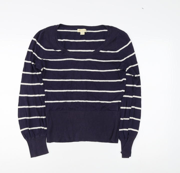Monsoon Women's Blue Striped Pullover Jumper Size 12