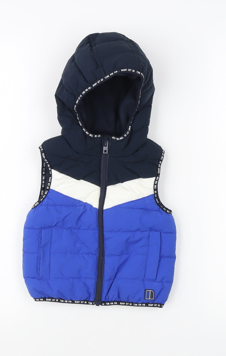 Next Unisex Blue Puffer Jacket 12-18 Months