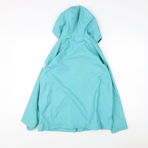 Voile Bleue Teens Blue Hooded Rain Jacket Size 12