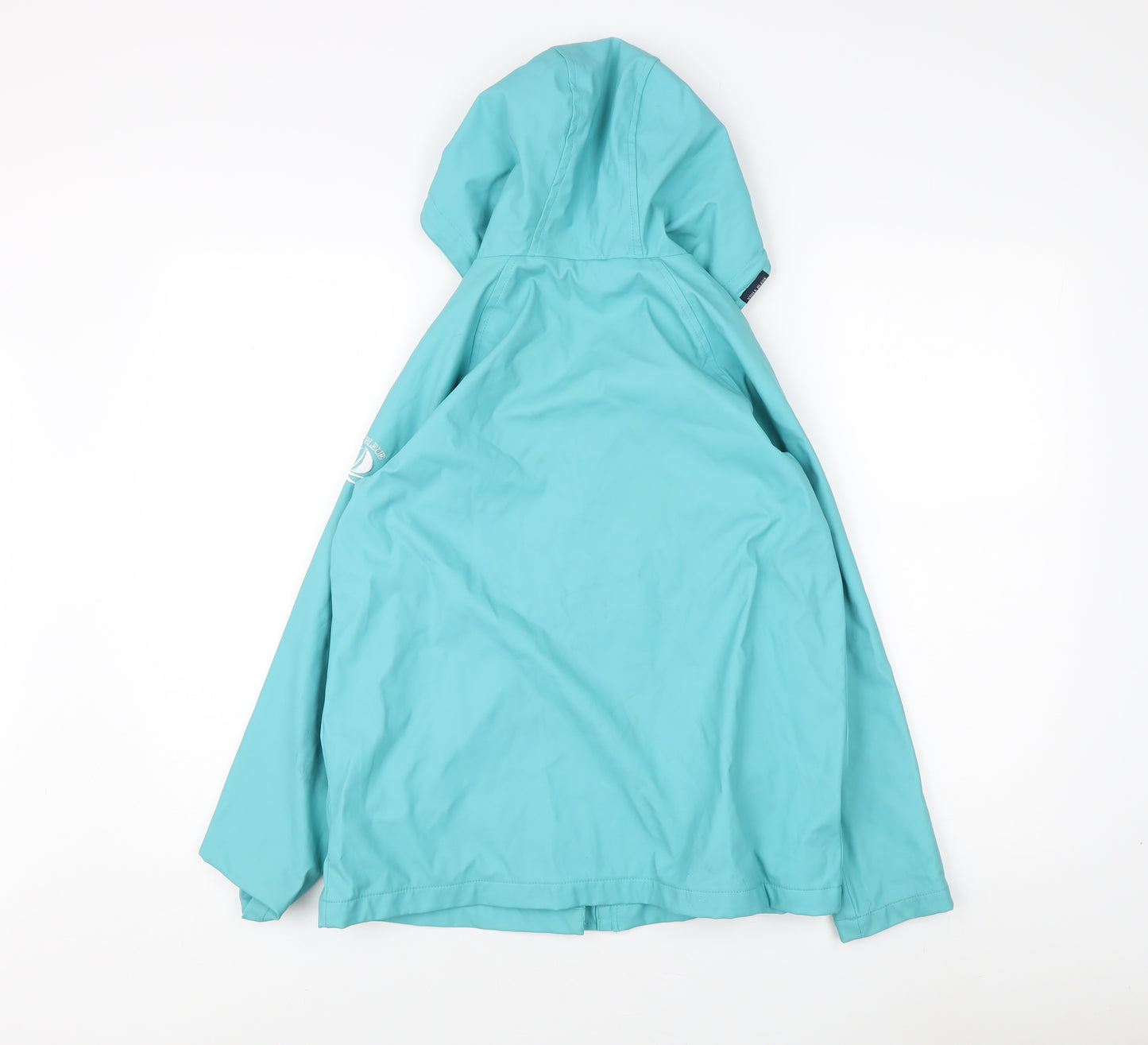 Voile Bleue Teens Blue Hooded Rain Jacket Size 12