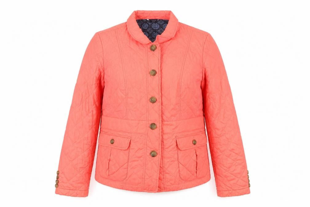 Front view of Lands' End Women's Pink Quilted Jacket, size L