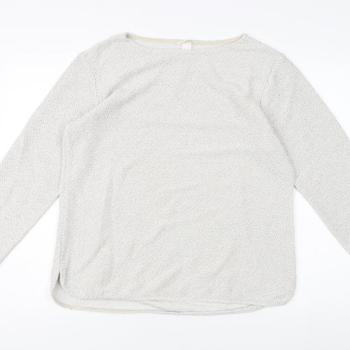 H&M Women's Ivory L Pullover Crew Neck Jumper