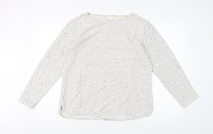 H&M Women's Ivory L Pullover Crew Neck Jumper
