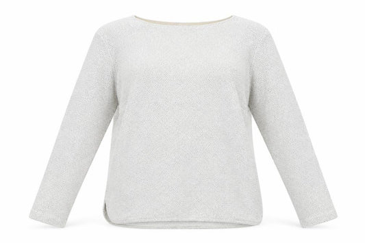Front view of H&M Women's Ivory L Pullover Crew Neck Jumper