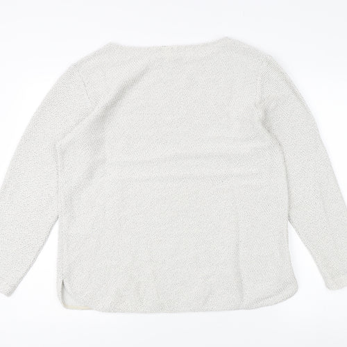 H&M Women's Ivory L Pullover Crew Neck Jumper