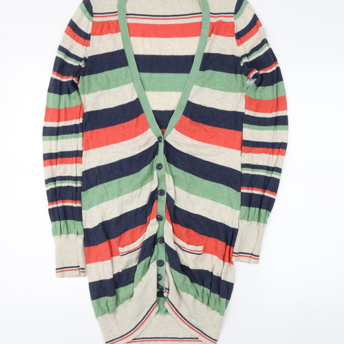 Miss Selfridge Women's Striped Cardigan, Multicoloured, Size 12