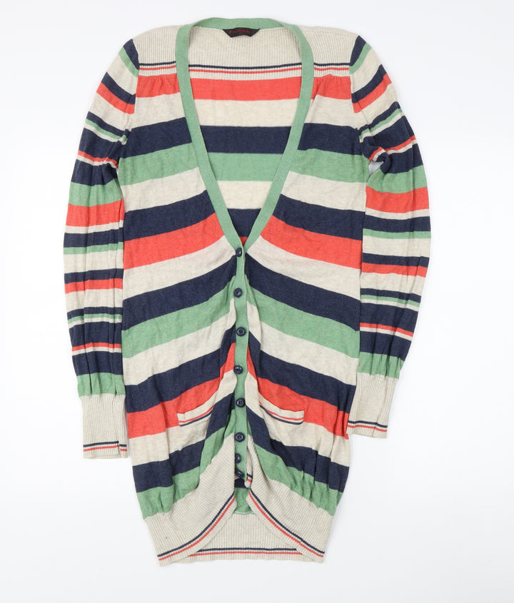 Miss Selfridge Women's Striped Cardigan, Multicoloured, Size 12